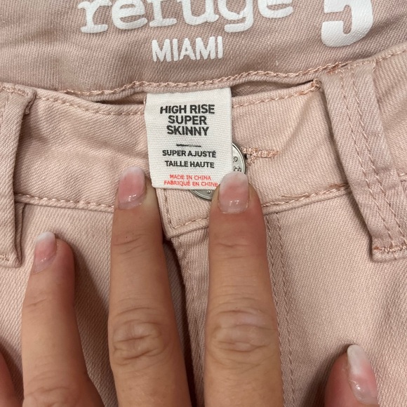 Refuge Miami high waist skinny denim-color blush/soft pink-size 5 US-stretch - Picture 10 of 13